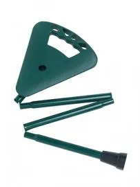 Bastone extra corto pieghevole con sedile verde